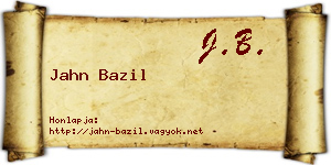 Jahn Bazil névjegykártya